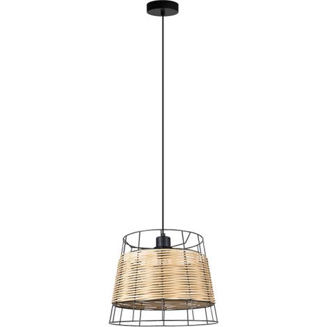 FABRILAMP Burano Pendelleuchte 1xe27 Forge/ratan Regx32x32 Cm