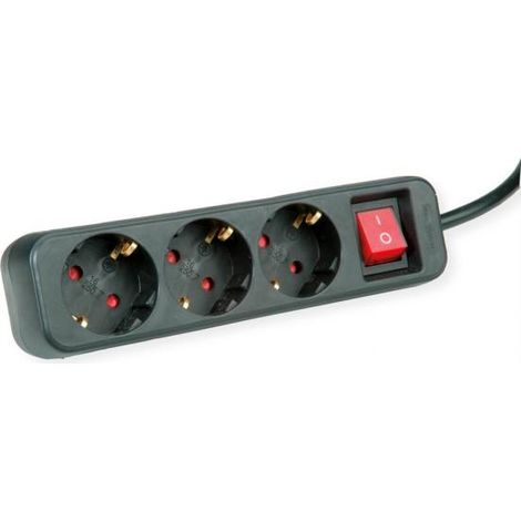 Multipresa roline 3 prese nera 3600 W 180 mm