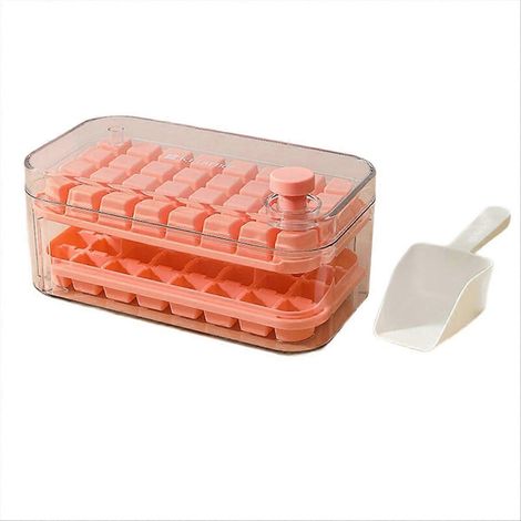 Eiswürfelform mit großem Fassungsvermögen für den Heim-Eiswürfelbereiter, Artific Home Eiswürfelform, rosa Aufbewahrungsbox (1/5)
