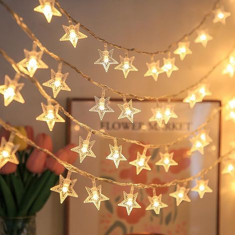 Guirlande Lumineuse Soavoa 100 LED Étoiles Solaire Étanche 12m Décoration Noël Extérieur Intérieur Ambiance Chaleureuse (1/4)
