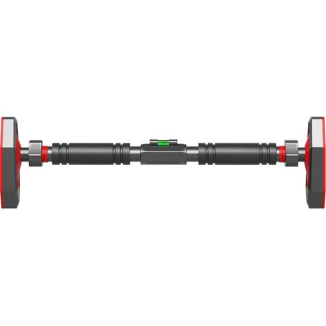 Barre de traction pour porte, barre de musculation pour le haut du corps, entraînement à domicile, distance d'installation 95‑135 cm, noir et rouge (1/5)