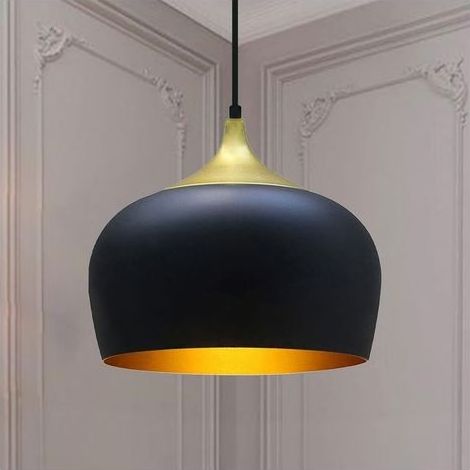 TAISHENGDA Lampada a sospensione circolare da soffitto Ø 30 cm – Lampada a sospensione moderna con paralume in metallo – Lampada a sospensione industriale vintage per cucina, sala da pranzo, soggiorno (1/5)