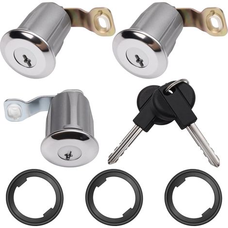 Lot de 3 Cylindres de Serrure de Porte avec 2 Clés, Barillet de Serrure pour Xsara Picasso, Berlingo, Partner, Modus, 9170.G3 9170.CW 252522 (1/5)