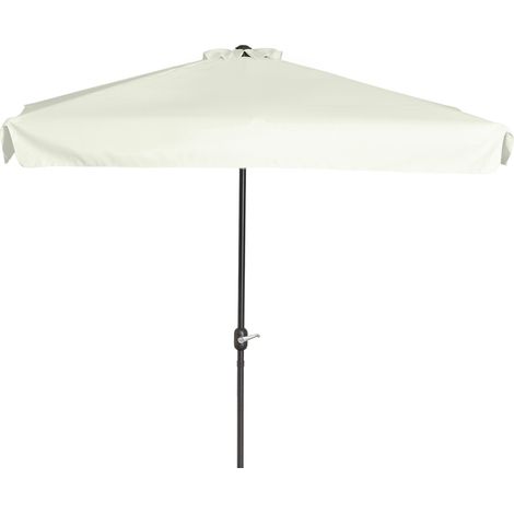 Ombrellone Semicircolare per Parete da Terrazza e Giardino con Manovella, 2.5x2.3 m, Crema