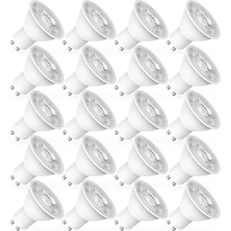Apex – Ampoule LED GU10 5W – Équivalent 50W – 450LM blanc froid 6000K – Angle 120° – Éclairage sans scintillement – Lot de 20