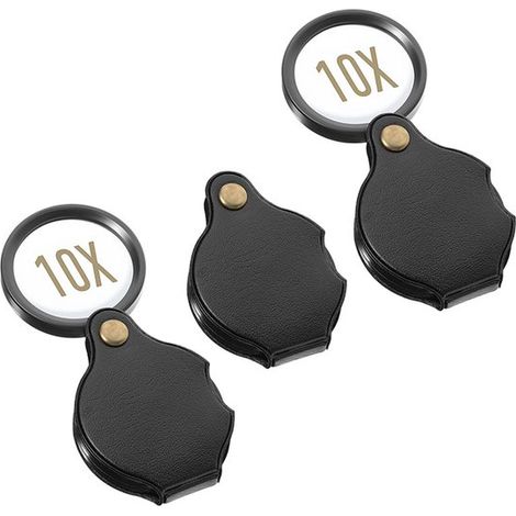 Lot de 3 mini loupes grossissantes x10,Portables et pliables,Idéales pour la lecture de livres,bijoux et réparations (1/5)