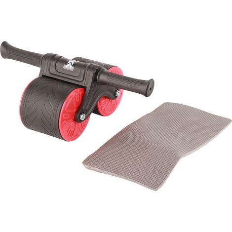 Lot double roue abdominale 3D, exerceur abdominaux pour salle à domicile, équipement fitness musculation core, couleur rouge brique (1/5)