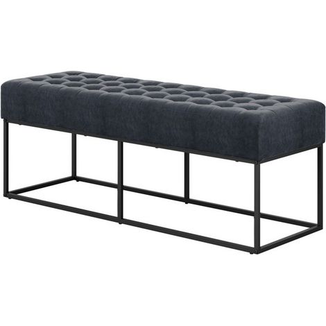 Boden Bench - Chenille/Metal - L41 x W120 x H46 cm - Grey/Black Matte