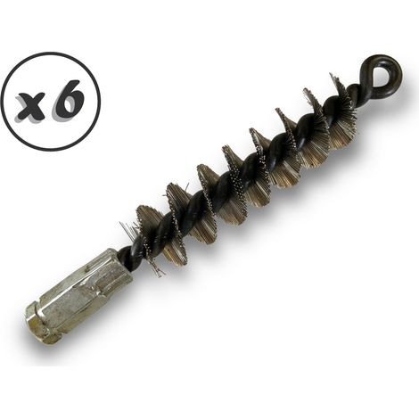 Lot de 6 Brosses à tube PRO INOX Ø 25 mm Raccord M12175 femelle Ame en acier torsadé Nettoyage brossage tube et canalisation Kibros 41SCI25x6