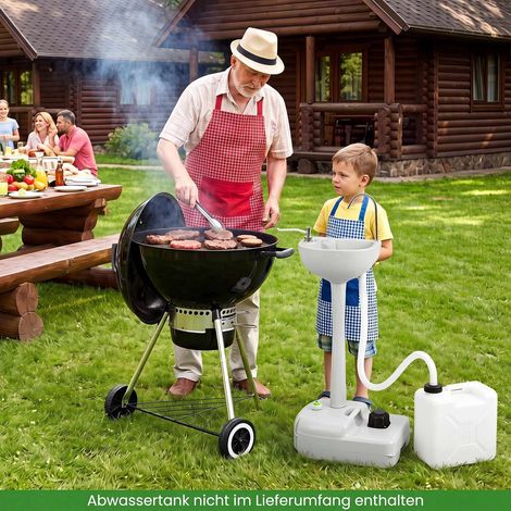 Portable Camping Sink with 4.5 Gal Tank & Foot Pump (1/5)
