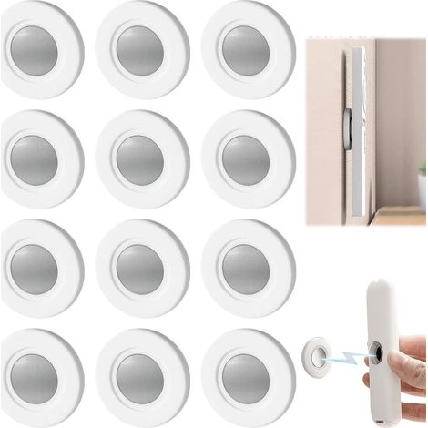 Soporte magnético de pared para mando a distancia, adhesivo fuerte, no requiere taladrar - Paquete de 12 soportes blancos de ABS para mando a distancia para salón (1/5)