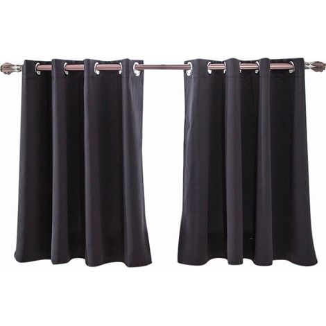 Rideau Occultant - Panneaux À Oeillets - Isolation Thermique - Pour Cuisine Salon Chambre - 74 x 90 cm - Lot De 2 (1/2)