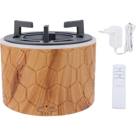 Diffuseur d'aromathérapie à flamme de feu silencieux 3 en 1, veilleuse d'huiles essentielles 400 ML en forme de poêle à grains de bois avec télécommande prise ue 100-240V (1/5)