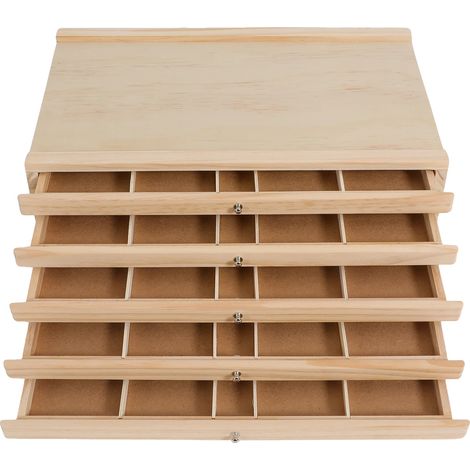 Organisateur, Tiroir à 5 Niveaux, Rangement Multi-Usage, Bois, 5-niveaux (1/2)