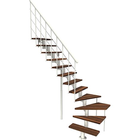 Scala quarto di giro 9 gradini - Altezza raggiungibile 2.04 a 2.40m - Larghezza 80cm - Nero e faggio - COMFO-L-SBMNOY-9
