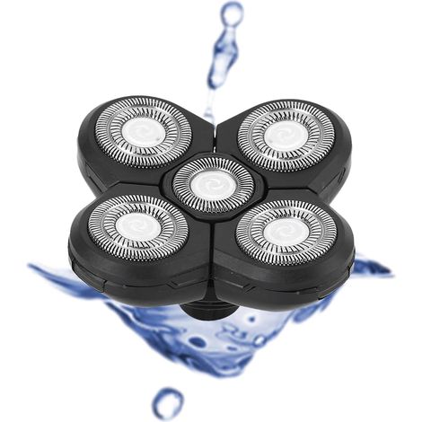 Têtes Lames De Rechange Pour Rasoir, Lame De Rasoir Électrique En Acier Inoxydable Rasoir Tete Tondeuse Crane Chauve Pour Chauve Lame De Remplacement De Rasoirs De Barbier Pour Homme(Noir) (1/5)
