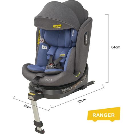 Seggiolino auto bambini 360° i-Size 40-150 cm ISOFIX ECE R129 blu HAVRYA (1/2)