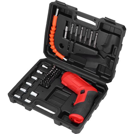 Coffret 47 Pièces Tournevis Électrique Mini Perceuse Sans Fil Réparation Portable Boîte Plastique (1/5)