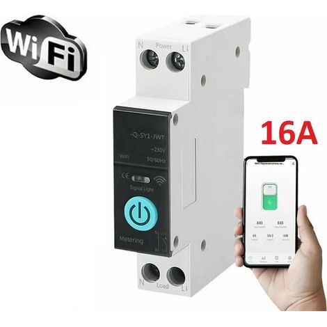 Zoternen – Commutateur WiFi 16A – Contrôle smartphone – 3 modes de synchronisation – Cuivre ignifuge PA66 – Tension 230V CA – Rail DIN 35mm (1/5)
