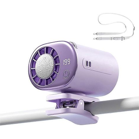 Ventilateur de taille portable avec clip de sécurité, climatiseur et affichage LED pour la maison, les voyages et le camping, mini ventilateurs rafraîchissants C (1/5)