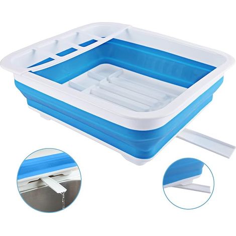 Egouttoir Vaisselle Pliable avec Bec Pivotant Rangement Evier pour Camping Car Accessoires Caravane (1/5)