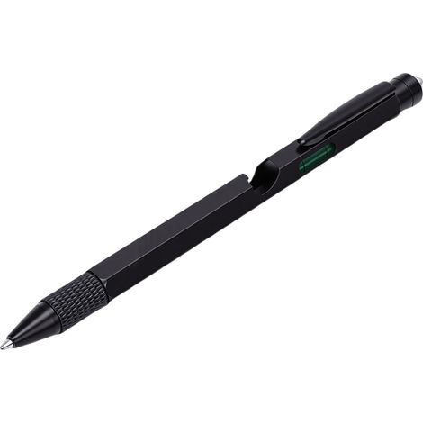 9-in-1-Multitool-Stift mit LED-Taschenlampe, Flaschenöffner, Touchscreen-Stift, Kugelschreiber, Schraubendreher, Wasserwaage, Lineal und Werkzeugstift (1/5)