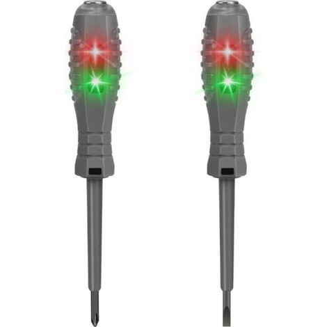 Pair Tournevis Testeur de Tension 2 en 1 Détecteur d'Électricité Bicolore, Testeur Magnétique Fort à Couple, Pour Sécurité Électrique (1/5)