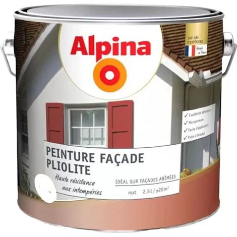 Peinture Façade Pliolite ALPINA Blanc 2,5 L (1/2)