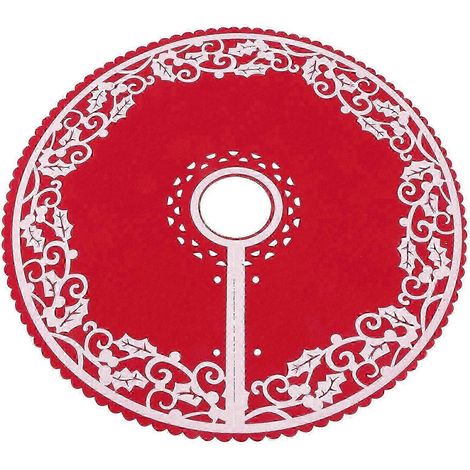 Jupe de sapin rouge en tricot, tablier de Noël, mini jupe de sapin, décoration de Noël (1/4)
