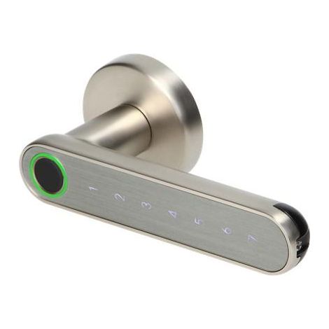 Poignée de porte connectée Orno ZS-853 nickel avec lecteur d'empreintes