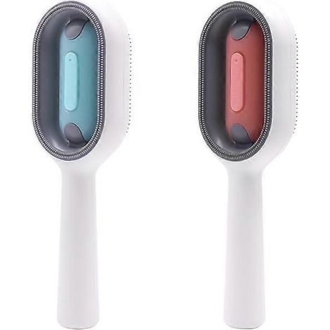Lot de 2 brosses démêlantes pour poils de chat - Brosse 4 en 1 pour poils de chien Peigne universel double face pour chats avec réservoir d'eau, brosse de nettoyage-AquaForge (1/5)