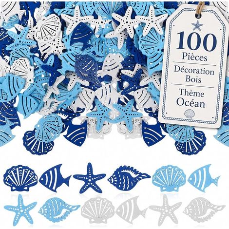 Ocean Themed Wooden Table Confetti Decorations (1/5)