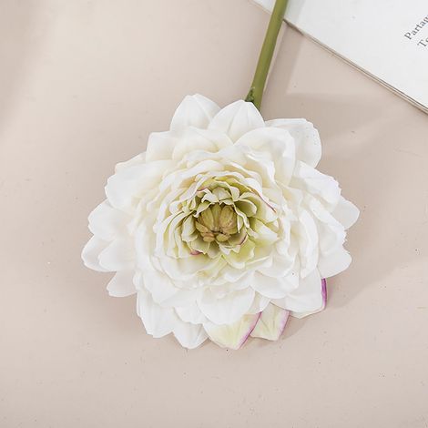 Dahlia Artificielle - Fleur Unique En Tissu - Décoration Intérieure Et Extérieure - Pour Vase, Jardin, Terrasse, Mariage, Événements - 1 Pièce (1/3)