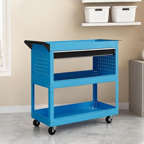 Servante d'atelier bleue 3 niveaux 82 x 35 x 76 cm (1/5)