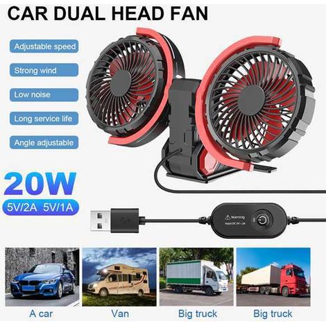 Ventilateur électrique pour voiture neuve, petit ventilateur pour voiture, refroidissement puissant pour gros camions, appareil électrique universel 12V/24V. (1/5)