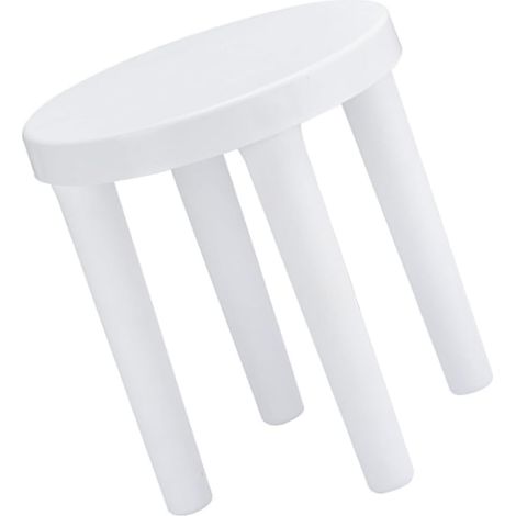 Tabouret Antidérapant Petit Tabouret Faible en Plastique Épais Confortable pour Garçon et Filles Usage Domestique Blanc Design Simple (1/5)
