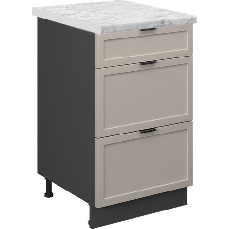 Mobiletto base per cucina Fame-Line, GrigioBeige, 50 cm , PL Marmo, Vicco