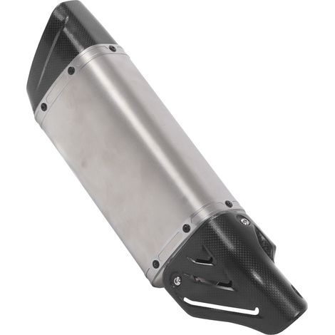 Silencieux moto universel 51mm en fibre de carbone, échappement latéral avec couvercle titane triangle, pot d'échappement motocyclette, accessoire de rechange, tuyau arrière, noir carbone, kit complet (1/5)