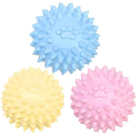 Jouet à mâcher pour chien - Balle en caoutchouc TPR à picots - Anti-couinement - Durable - Pour mâcher lourd, chien et chiot (1/5)