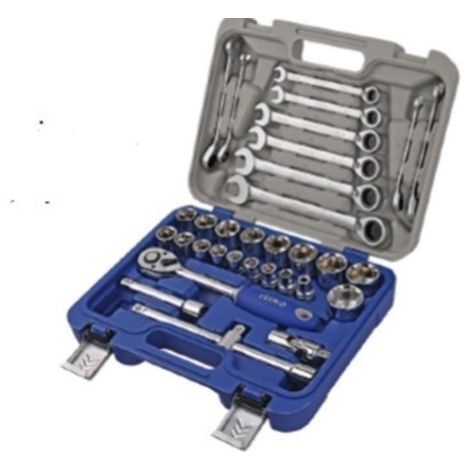 Llave Vaso Hexagonal 1/4" C/Llave Comb. Carrac C.V. Irimo 35 Pz