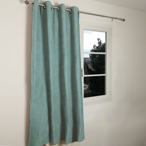 OTTAWA - Rideau thermique occultant jacquard 140x180 cm Coloris - Vert d'eau (1/4)