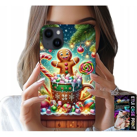 Custodia per iPhone 14 - motivi natalizi di pan di zenzero + vetro (1/5)