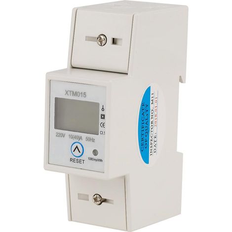 Compteur électrique électronique kWh 1040 A monophasé 2 fils 2P sur rail DIN (1/5)