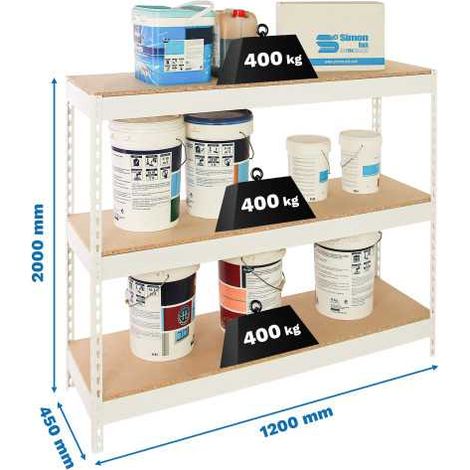 Estanteria 2000x1200x450 ECOFORTE 1204/3 CHIPBOARD BLANCO/MADERA marca SIMONRACK (1/2)