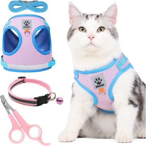 Harnais et Laisse pour Chat Réglable avec Collier et Coupe-Griffes (1/5)