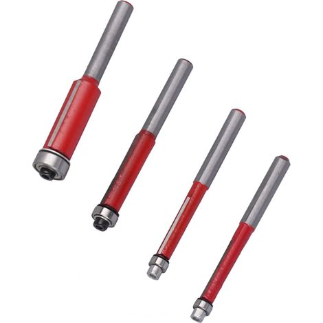 Set mit 4 kugelgelagerten Holzfräsern, geradem Kopierfräser für Oberfräsen, Nutfräsen und bündigem Fräsen (1/5)