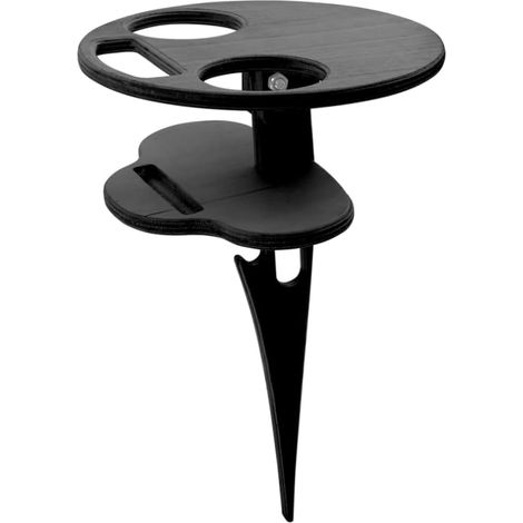 Outdoor Double Layer Folding Wine Table with Bottle Holder Folding Table Beach Table Mini Folding Table Wine Picnic Table (1/5)