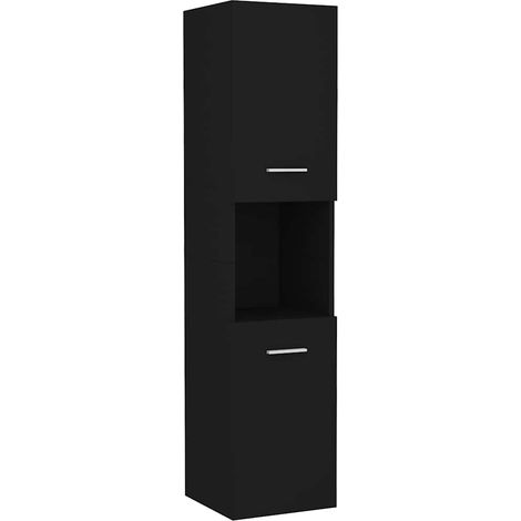 Maison Exclusive - Badezimmerschrank Schwarz 30x30x130 cm Holzwer