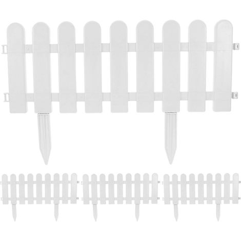 Clôture en plastique blanc pour enclos animalier, idéale pour les jardins et les terrasses, lot de 4 (1/5)