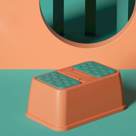 Tabouret de Toilette Enfant Antidérapant - Escabeau en Plastique Solide Rouge pour Prévention du Renversement